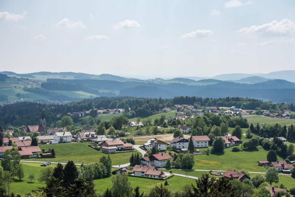 neuschönau, germany, bavaria, region, landscape, rural areas, mountain, church, small town, pasture, excursion, green, nature, small town, small town, small town, small town, small town-3400626.jpg